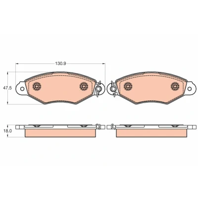 Image de TRW GDB2024 Jeu de plaquettes frein non préparé pour indicateur d&#039;usure RENAULT: Kangoo I