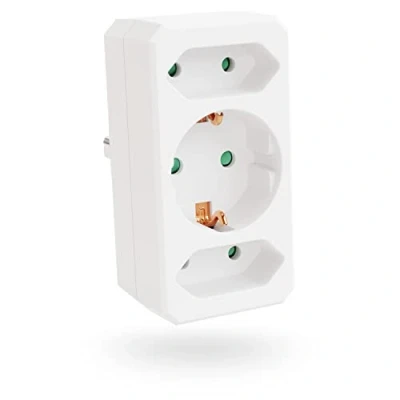 Image de greate multiprise Electrique avec Max 3500W Prise Multiple Multi triplette Interrupteur 3 Prises électriques