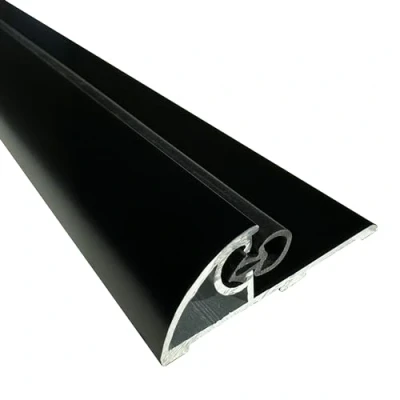 Image de HOMEWELL Seuil de porte PMR, Largeur 50mm Lg 1 m + joint d&#039;étanchéité Laqué noir