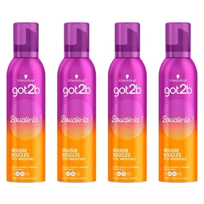 Image de Schwarzkopf Got2b Mousse Coiffante Cheveux Définition des Boucles Anti Frisottis Ondulés à Bouclés Aérosol 250 ml