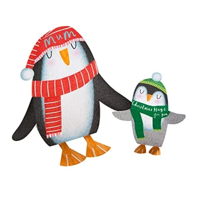 Image de Hallmark Lot de 2 cartes Noël pop up en forme pingouin pour maman