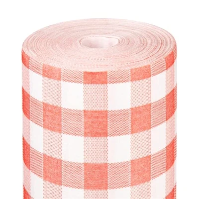 Image de Nappe de table Like Linen Rouleau Vichy Rouge