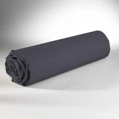 Image de Drap housse 140 x 190 cm 100% coton 57 fils / gris