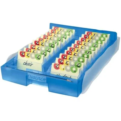 Image de Boîte de rangement HAN A8 Croco 2 6 19 Bleu translucide 100 Cartes incluses Polypropylène