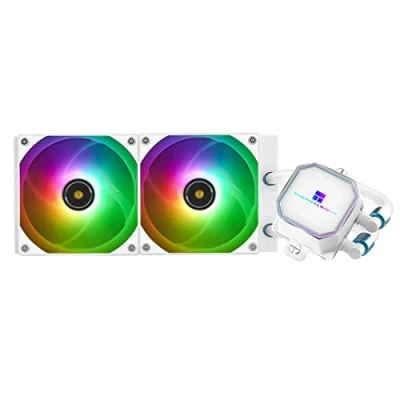 Image de Thermalright Frozen Prism 240 White ARGB Refroidisseur de liquide d’eau CPU avec ventilateur PWM 120mm, Dissipateur thermique intégré pour AMD/AM4/AM5,INTEL 1700/1150/1151/1200/2011