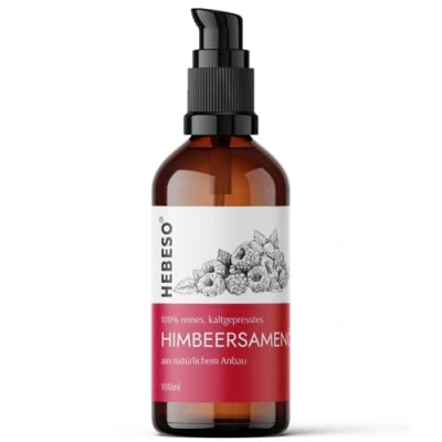 Image de huile de graines framboise 100% pure et naturelle pressée à froid 100 ml Anti âge, soin, vitamine A/E, riche en AGE