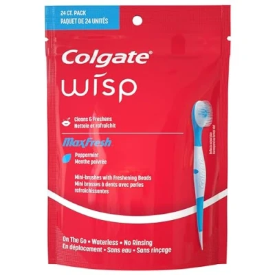 Image de Colgate Wisp Lot de 24 mini brosses portables Blanc