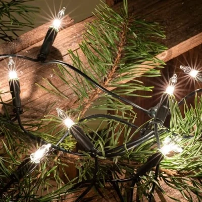 Image de Hellum guirlandes lumineuses d&#039;intérieur, ampoule guirlande noel, 35 bougie chaude claire, longueur éclairée 5,1m, Couleur du câble vert, 152463
