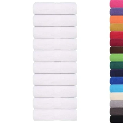 Image de vidaXL Serviettes d&#039;invité 10 pcs Blanc 30x50 cm 360 g/m² 100% Coton, Serviette, Serviette de Visage, Ensemble Bain