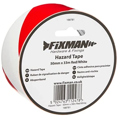 Image de Fixman Ruban de signalisation Danger 50 mm x 33 m Rouge Blanc