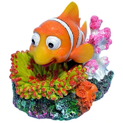 Image de Supa Décoration d&#039;aquarium en Forme de Clown à air comprimé Détails réalistes : Environ 12 cm (l) x 9 9,5 (H)