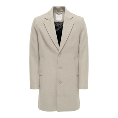 Image de ONLY &amp; SONS Wool Coat Onsmatthew OTW Noos Manteau en Laine, Doublure argentée, S Hommes