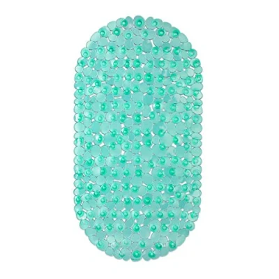 Image de relaxdays Tapis de Bain Aspect Rocheux, 68 x 35,5 cm, Lavable, Support Baignoire antidérapant, ventouses, Vert