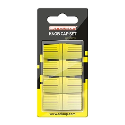 Image de Reloop Knob Cap Set yellow 8 Caps, revêtement en caoutchouc pour une meilleure prise main, compatible avec de nombreux mixeurs et contrôleurs DJ, jaune