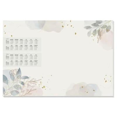 Image de SIGEL HO304 Sous main en papier, calendriers sur 2 ans et semainier, design macro fantasy, A2 (59.5 x 41 cm), beige/rose/bleu, 30 feuilles