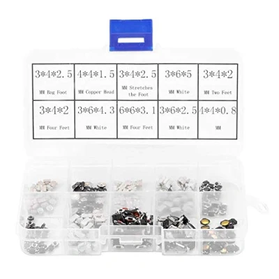 Image de Tactile Bouton Poussoir, 250Pcs Assortiment de Micro Interrupteurs Tactiles 0.1A 12V Interrupteur avec Boîte pour Clé Télécommande Voiture