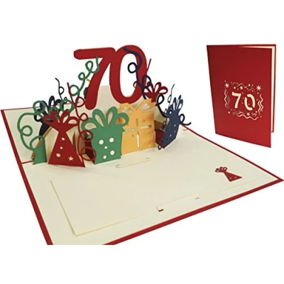 Image de Lin Pop Up de Cartes voeux, d&#039;anniversaire vœux anniversaire 70
