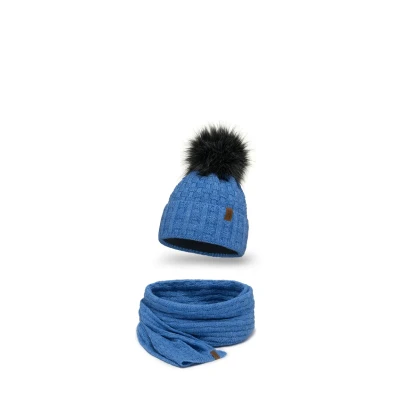 Image de Vivisence 7015 Beanie AND Scarf SET Écharpe, Femme, Taille: One Size, Jeans