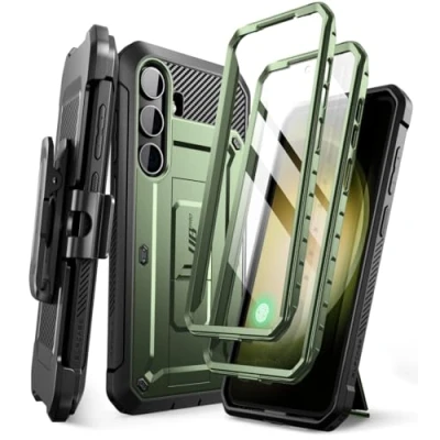 Image de SUPCASE Unicorn Beetle Pro Coque pour Samsung Galaxy S24 5G (2024), Cadre Avant supplémentaire, Double Couche Robuste, Clip Ceinture et béquille avec Protecteur d&#039;écran intégré (Guldan)