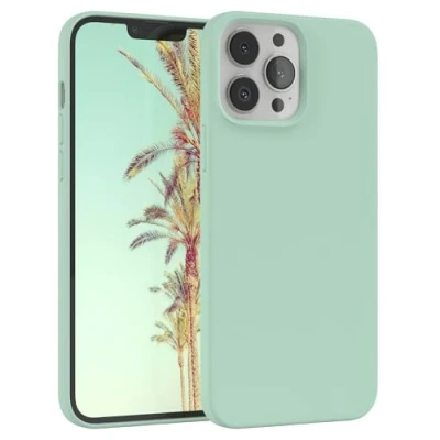 Image de EAZY CASE Coque en Silicone Premium pour téléphone Portable Compatible avec iPhone 13 Pro Max, slimcover Protection Appareil Photo et Doublure intérieure, étui, Vert Menthe