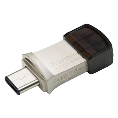 Image de Transcend JetFlash 890 32GB lecteur USB flash 32 Go Type A / C 3.2 Gen 1 (3.1 1) Noir, Argent Neuf