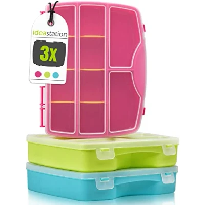 Image de idea station boite compartiment plastique 3 pieces / 19 x 15 cm couleur de rangement compartiments