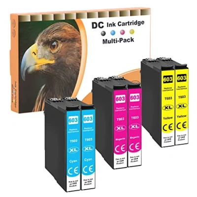Image de D&amp;C Cartouches d&#039;encre Compatible pour Epson 603 XL Expression Home XP 2100 2105 3100 3105 4100 4105 Workforce WF 2810 DWF 2830 2835 2850 (6 Pack)
