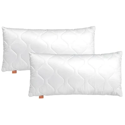 Image de sleepling 191115 Lot de 2 oreillers Basic 100 Oekotex lavables jusqu&#039;à 60 degrés fabriqué en UE Poids garnissage Garantie Taille 40 x 80 cm, Blanc