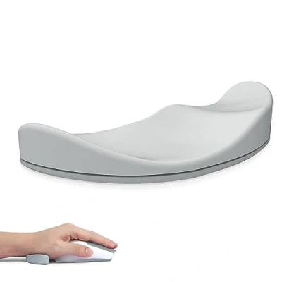 Image de Attack Shark Repose Poignet de Souris en Silicone, Support Ergonomique, Anti fatigue, Glisse Douceur, Portable Léger, pour la Maison, le Bureau, Jeu Main Gauche Gris
