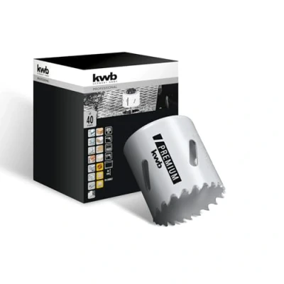 Image de kwb Scie cloche bi métal HSS Ø 40 mm, 8% allié au cobalt avec denture Vario progressive et haute précision pour une utilisation polyvalente