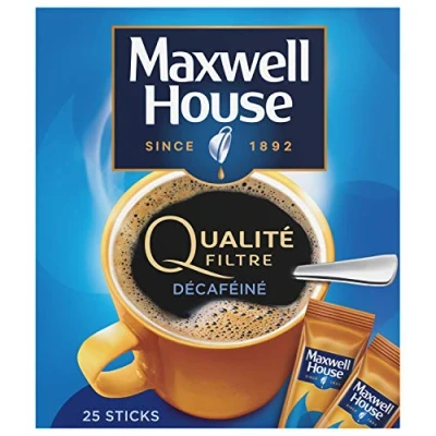 Image de Maxwell House Café Soluble 25 Sticks Décaféiné Qualité Filtre