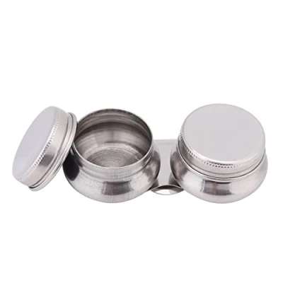 Image de Tasse à Double Palette, Grande Palette Peinture l&#039;huile Conteneur de solvant la térébenthine Megilp avec Couvercle en Acier Inoxydable 9,4 cm * 3