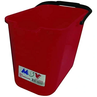 Image de MSV Seau rectangulaire PP 14L Rouge