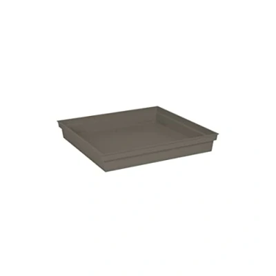 Image de EDA Soucoupe Carrée Toscane 40 cm pour Pot de Fleur Carré 50 x H.5,9 Taupe