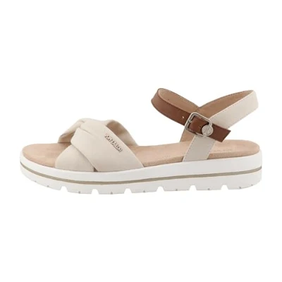 Image de TOM Tailor Sandales classiques / Spartiates, Femme, Taille: 38, Off white Imitation cuir/textile