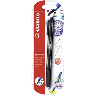 Image de stylo feutre STABILO pointMax blister x 1 pointe moyenne noir