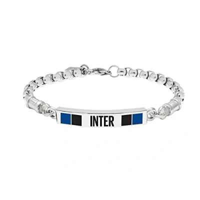 Image de F.C. Internazionale Bracelet acier pierres, homme, noir bleu acier, Taglia Unica, Pierre, Aucune pierre précieuse.