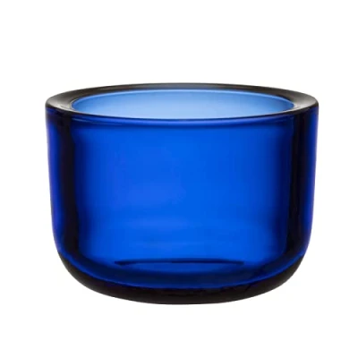 Image de Iittala Valkea 1066663 Photophore en Verre Bleu Outremer Dimensions : 6 x 8,5 cm