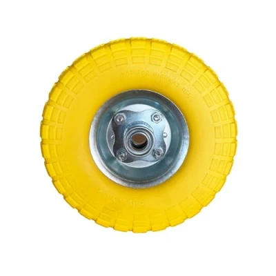 Image de Roue increvable jaune 260 x 85 mm axe déporté WERKA PRO Alésage 20