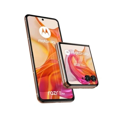 Image de Motorola Razr 50 Ultra, 12+512 Go, écran 4&quot;, Double capteur 50MP avec IA, Résistant à l’Eau, Peach Fuzz