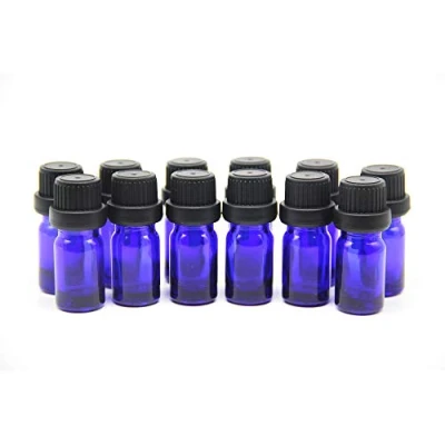 Image de YIZHAO Flacon Echantillon Huile Essentielle Vides 10ML, Fiole en Verre Bleu avec [Réducteurs d&#039;Orifice], pour Massage, Aromathérapie, Bouteille de Laboratoire 12Pcs