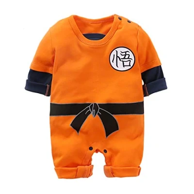Image de Combishort à manches longues pour nouveau né Motif dessin animé Orange 12 24 mois