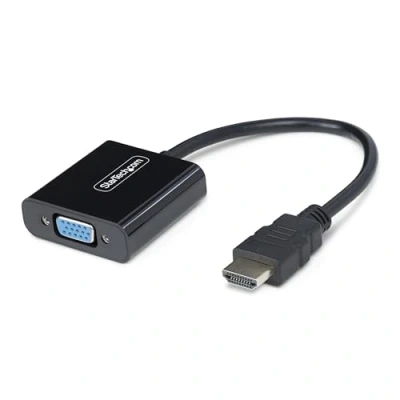 Image de StarTech.com Adaptateur HDMI vers VGA, Convertisseur Vidéo Actif pour Ordinateur Portable/Bureau, 1920x1080 (1080p), Source Moniteur/Affichage/Projecteur VGA Neuf