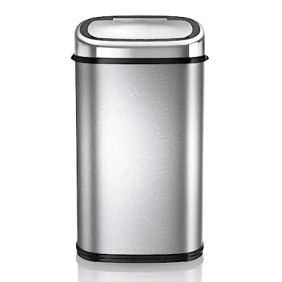 Image de Tower T80901 Poubelle Automatique à Capteur en Acier Inoxydable avec Fermeture Douceur, Commande Manuelle Cuisine de 58 L Argenté