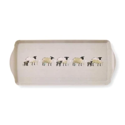 Image de Cooksmart Petit Plateau de service conception britannique dîner pour multiples utilisations dans la maison Plateaux servir des aliments ou boissons Mouton Highlands