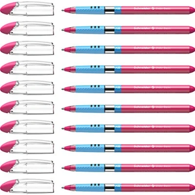 Image de Schneider Slider Basic (Stylos à bille, pointe extra large (XB)) Lot de 10 Stylos, Encre rose