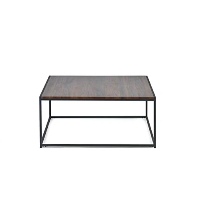 Image de Julian Bowen Table basse carrée Tribeca, effet noyer/noir