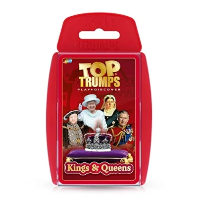 Image de Top Trumps Jeu de Cartes Kings and Queens Classics Édition Anglaise, découvrez des Faits sur 30 Vos Rois et Reines préférés, y Compris la Reine Elizabeth II Charles I, Familial pour 2