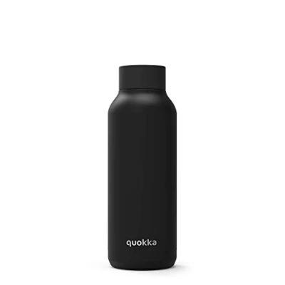 Image de Quokka Solid Jet Black 510 ML Bouteille d&#039;eau en Acier Inoxydable avec Isolation par Double Paroi Gourde Reutilisable sans BPA maintient Le Liquide Froid jusqu&#039;à 24h, Chaud 12h