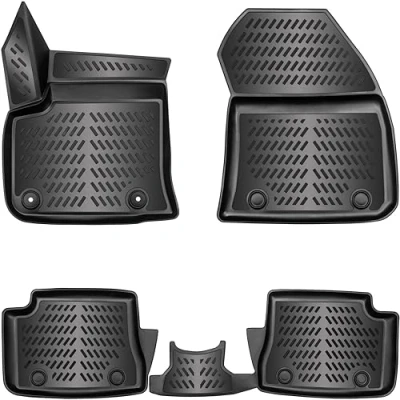 Image de Elmasline Lot de tapis en caoutchouc, design 3D, pour OPEL CORSA E (électrique) à partir 2019, avec bordure très haute
